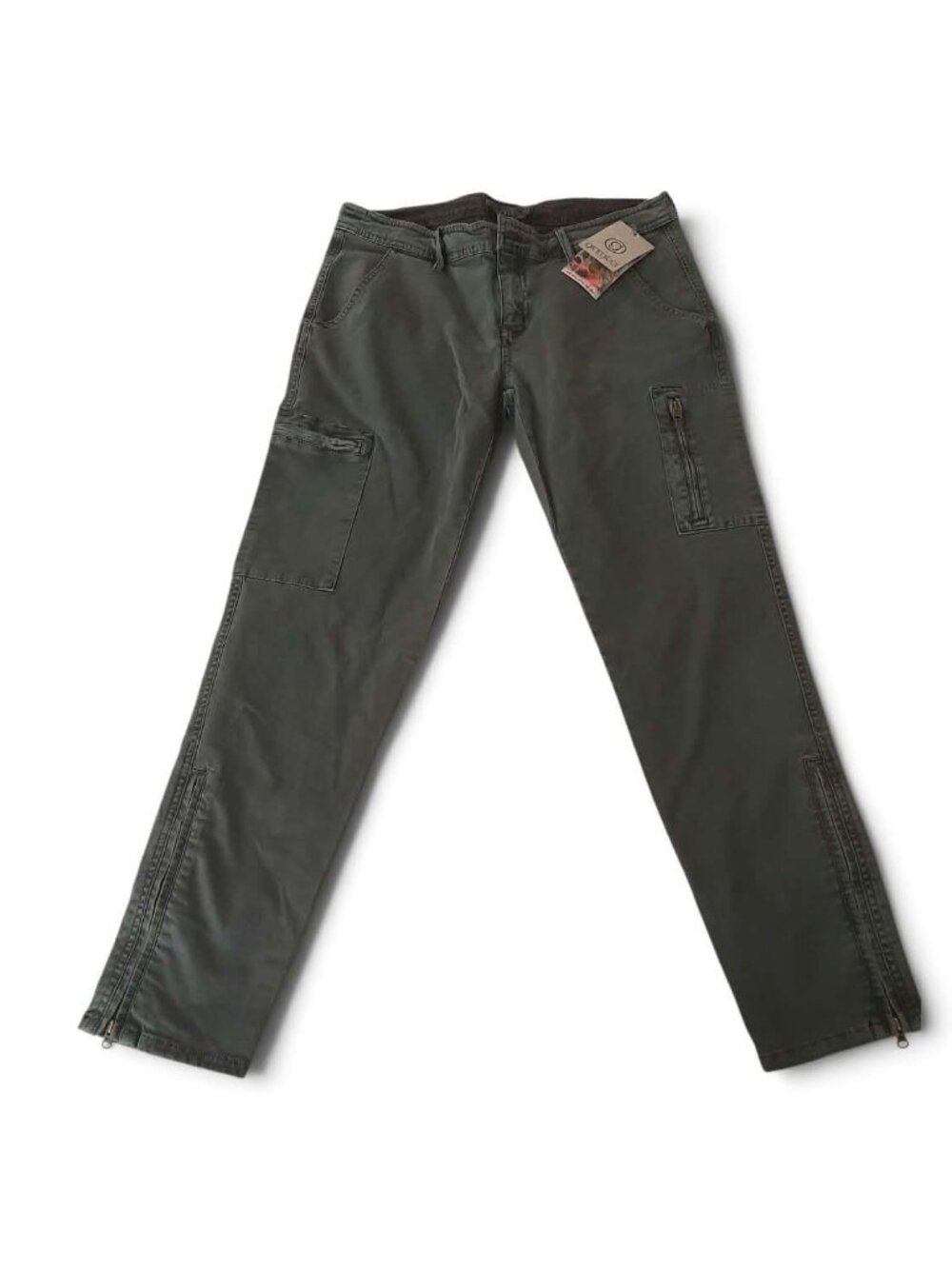 Gramicci Quincy Pant Women's 8 Grey Shadow Utility Cargo Zip Ankle NWT